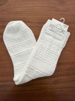 World's Softest Basket Crew OS White