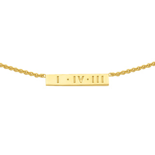 1-4-3 Necklace Gold Bar Small