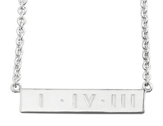 1-4-3 Necklace Silver Bar Medium