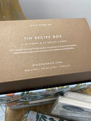 Citrus Floral Tin Recipe Box