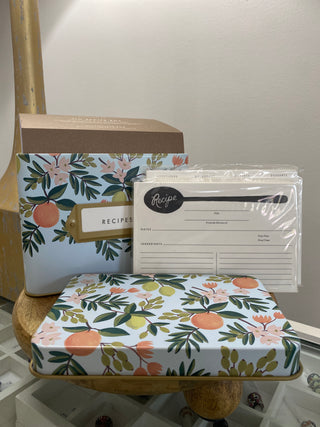 Citrus Floral Tin Recipe Box