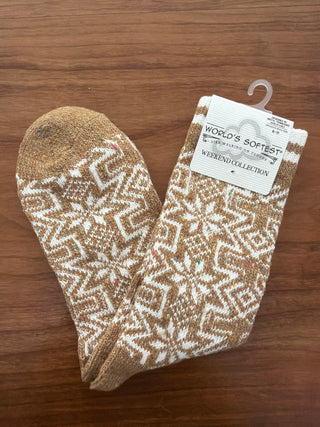 Geo Gingerbread 862 Holiday Confetti Crew- WS Sock