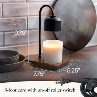 Arched Candle Warmer Lamp - Black/Wood