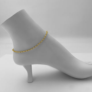 Anklet 3mm Gold 9"
