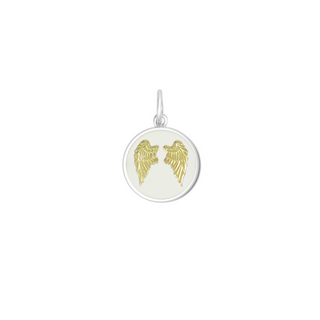 Angel Wings Heart Gold Alpine White Small
