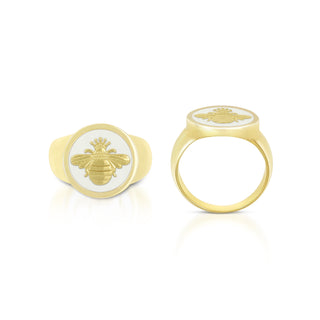 Queen Bee All Gold Alpine White 15mm Ring Size 7