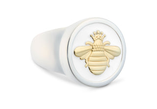 Queen Bee Gold Alpine White 15mm Ring Size 6