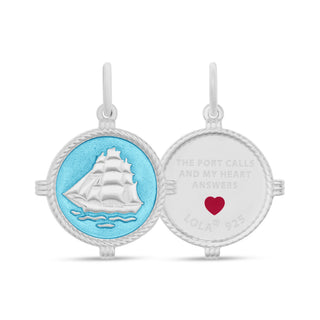 Clipper Ship Silver Light Blue Small