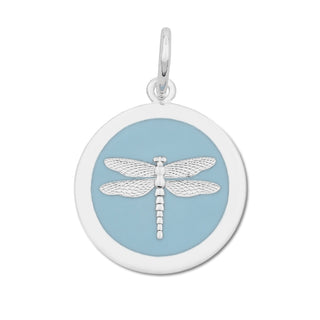 Dragonfly Silver Pale Blue Medium