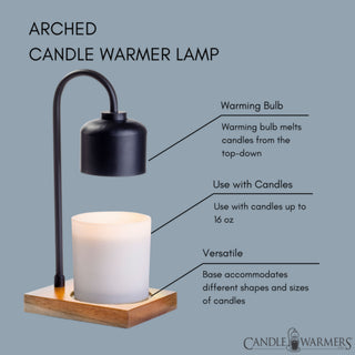 Arched Candle Warmer Lamp - Black/Wood