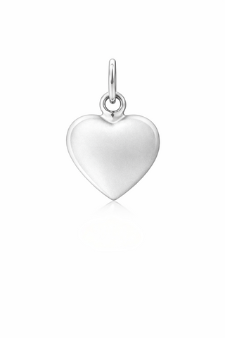 Puffy Heart Silver Tag Large