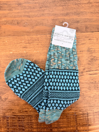 Gallery Textured Crew Woodland Socks