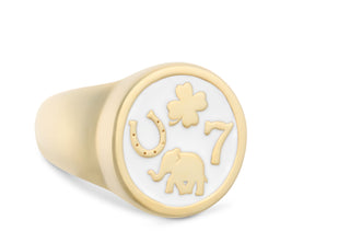 Lucky You All Gold Alpine White 15mm Ring Size 8