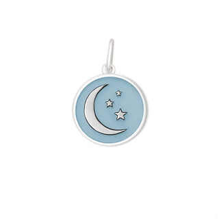 Moon & Stars Silver Pale Blue Small