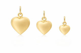 Puffy Heart Gold Tag Large