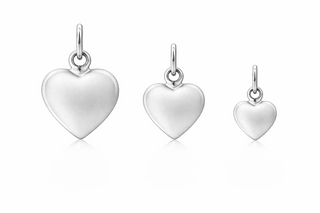 Puffy Heart Silver Tag Medium