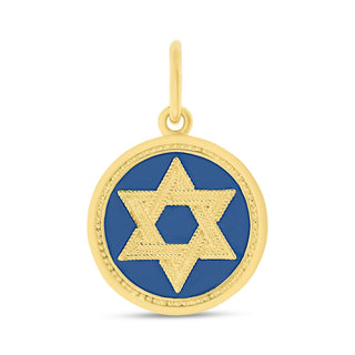 Star of David All Gold Royal Blue Small