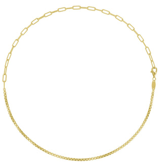 Split Chain: Gold Oval & Rounded Box 3.5mm 18"