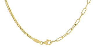Split Chain: Gold Oval & Rounded Box 3.5mm 18"