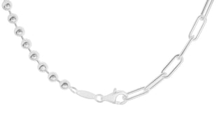 Split Chain: Silver Oval & Ball 5mm 18"