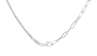 Split Chain: Silver Oval & Rounded Box 3.5mm 18"