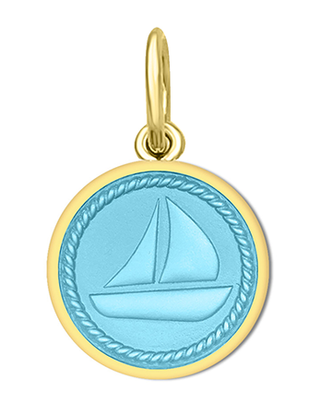 Sailboat All Gold Light Blue Mini