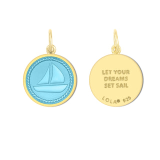 Sailboat All Gold Light Blue Small