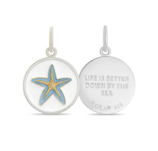 Starfish Gold Light Blue Small