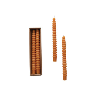 Unscented Pumpkin Shaped Taper Candles in Box, Orange Color, Set of 2 - CF3945