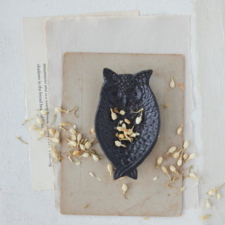 Decorative Cast Iron Owl Shaped Dish