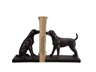 Resin Dog Bookends - Black Set