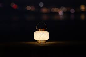 Solar Boaters Lantern Bronze White Square