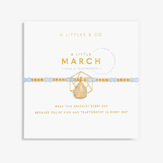 A Little Birthstone "March Aqua" Crystal Bracelet