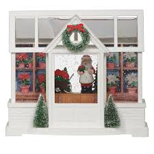 7.2" H Lighted Swirl Plant Shop With Santa