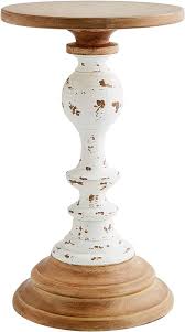 40960029L Wooden Rustic Candlestick Large