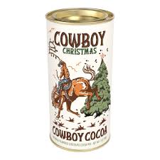 Cowboy Christmas Chocolate Cocoa 7OZ Tin