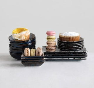 Small Navy Stoneware Rectangular Dish