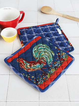 Rooster Patchwork PotHolder Set of 2