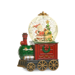 Santa Train Water Globe 7.5"
