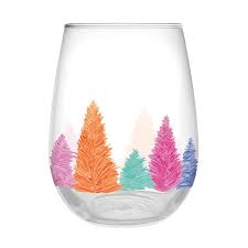 Stemless Glass - Trees Color Multi