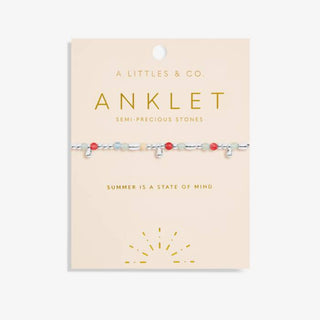 A Little Multi Stone Silver Anklet