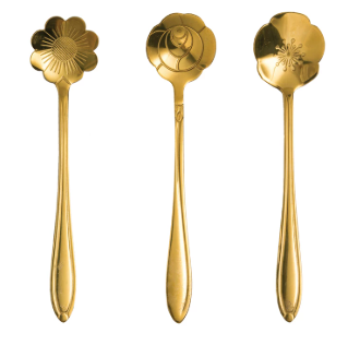 Df2771 Stainless Steel/brass Flower spoon -singles