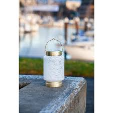 Solar Boaters Lantern Bronze White Cylinder