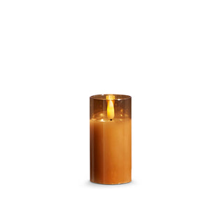 Gold glass ivory pillar 2x4 candle Raz Imports