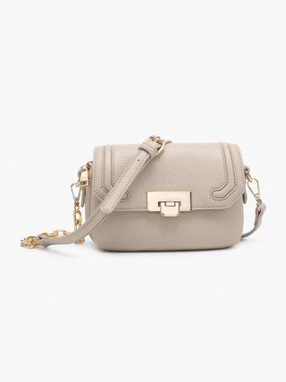 Casablanca Detailed Snap crossbody w/ Gold - Greige