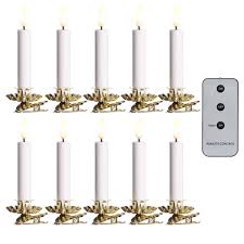 Clip-On Lighted Candles w/ Remote 4" set