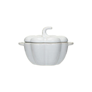 2cup Stoneware Pumpkin Baker w/ Handle/Lid