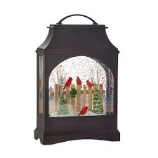 Cardinal on fence Water lantern