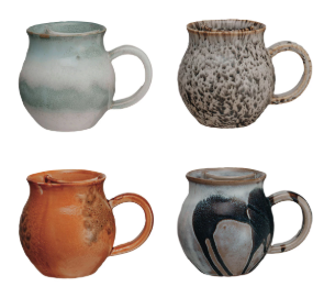Stoneware Mug W/ Tea Bag Holder 4 colors