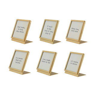 Metal and Glass Frame with Sayings/Gold
